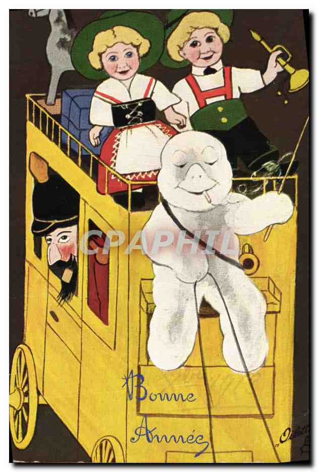 CPA Fantaisie Bonhomme de neige Enfants 