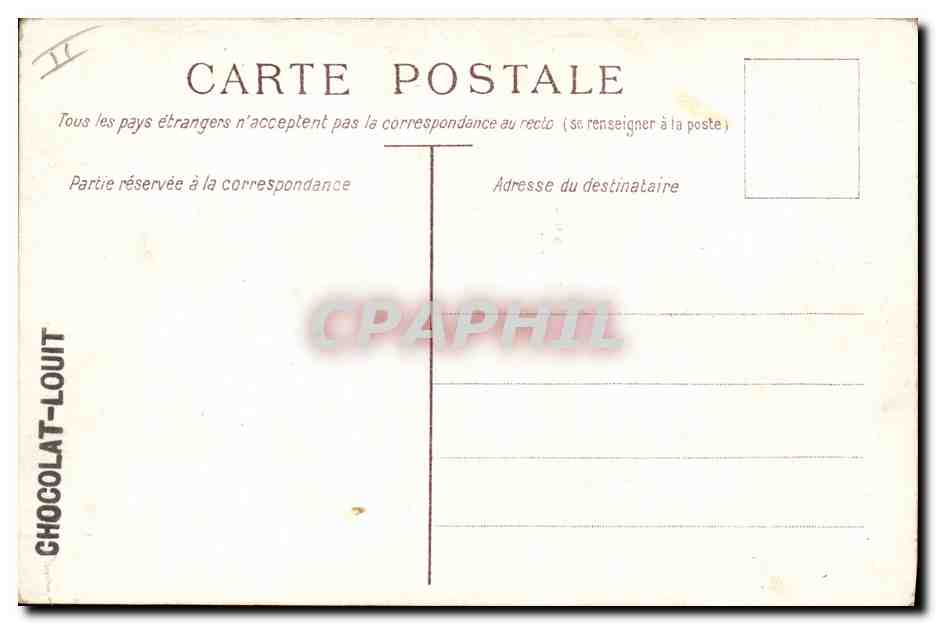 CPA Fantaisie Bonhomme de neige Enfants Chocolat Louit  — Rückseite
