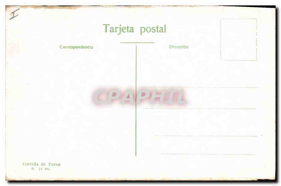 CPA Corrida Course de taureaux Cogida del caballo  — Rückseite
