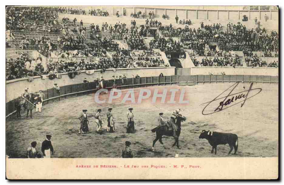Abriènes de Béziers — Le Jeu des Piques — M. P., Phot. (signature Gavray)