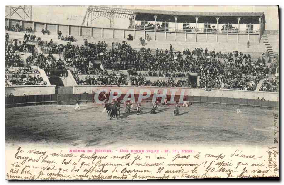 Arènes de Béziers — Eine gute Pique — M. P. Prot.