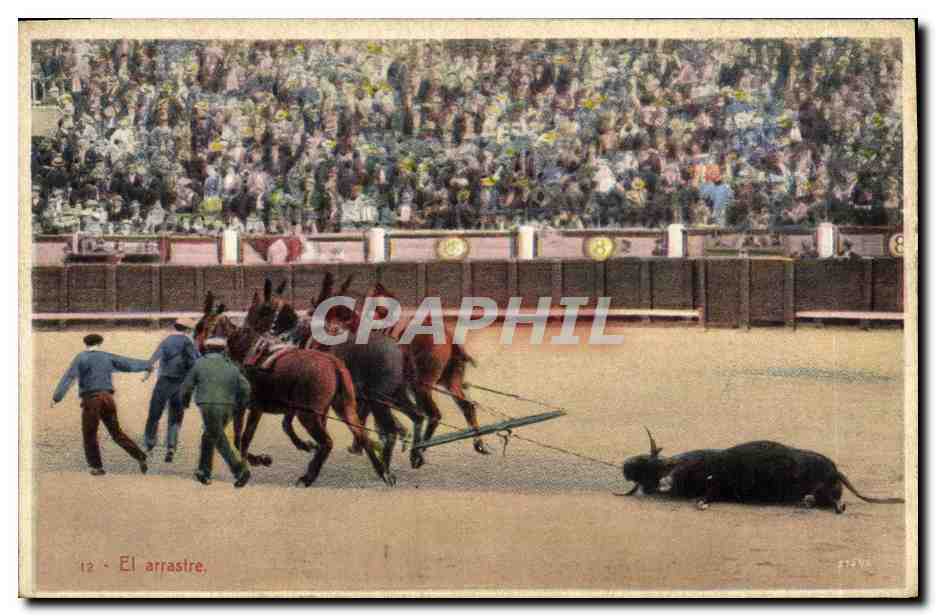 CPA Corrida Course de taureaux El arrastre 