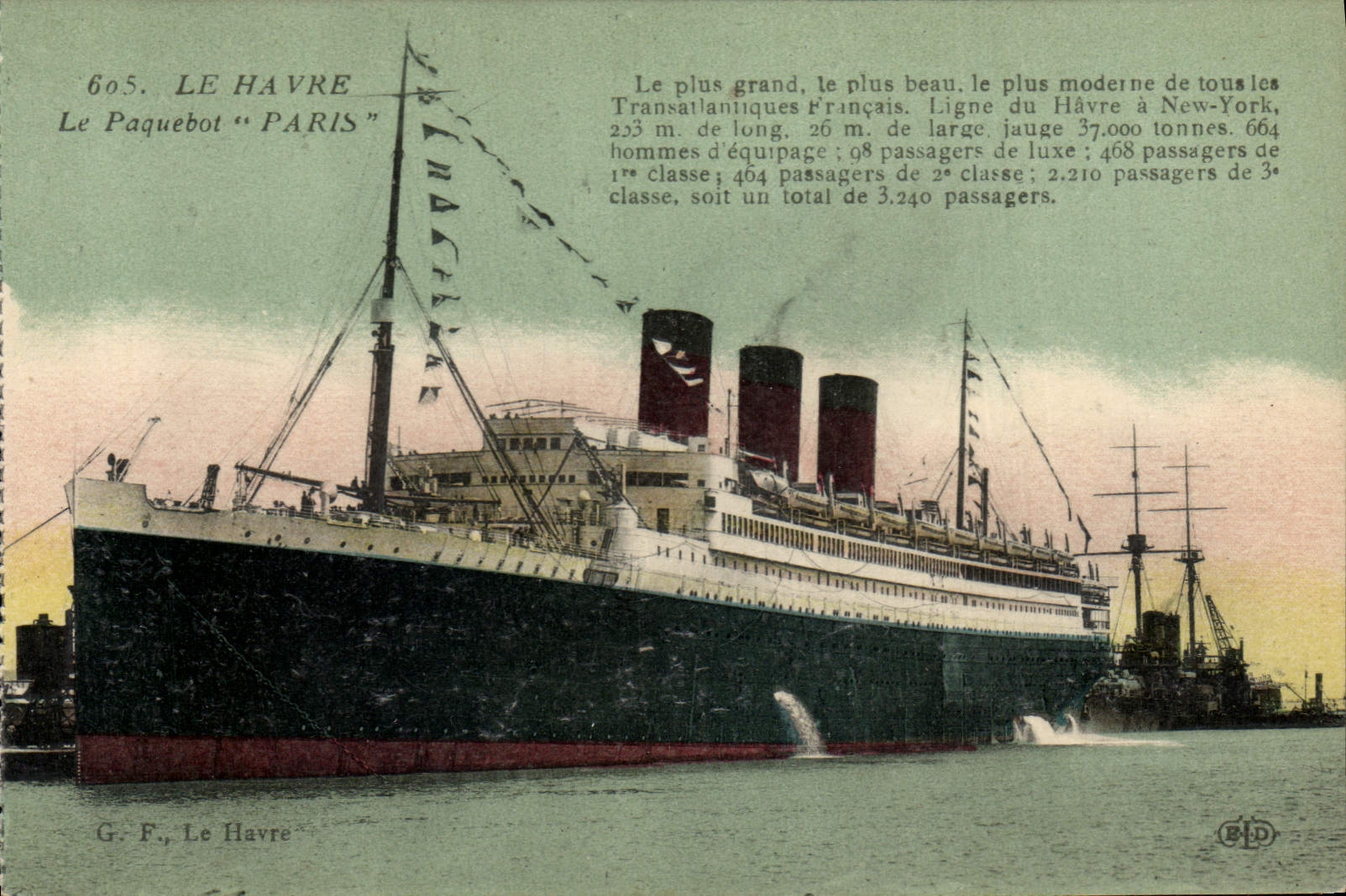 CPA Bateau Paquebot Paris Le Havre 