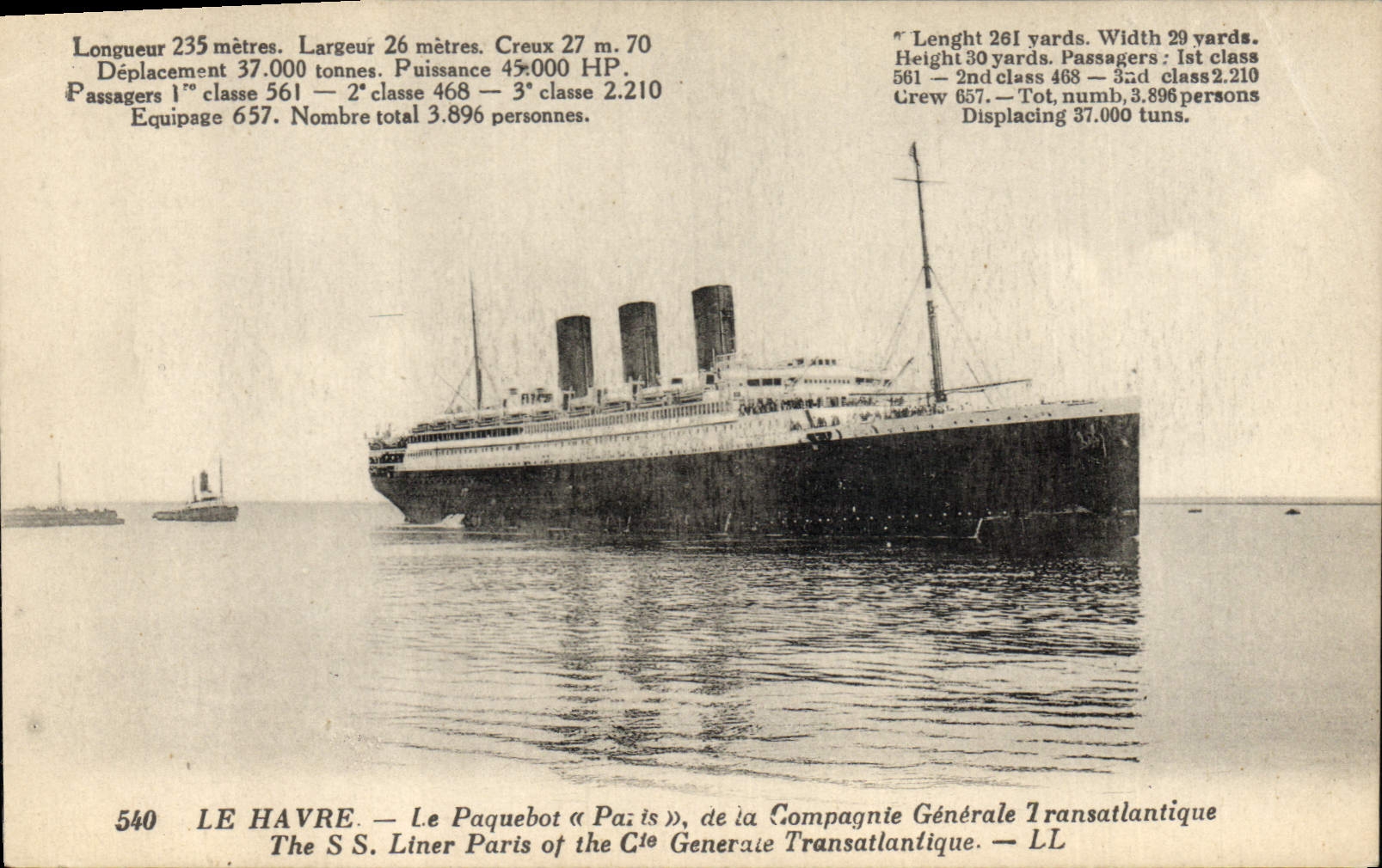 Le Paquebot « Paris », de la Compagnie Générale Transatlantique — LE HAVRE