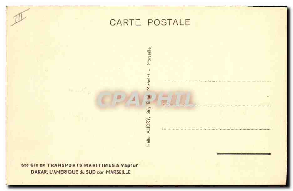 CPA Bateau Paquebot SGTM Provence  — Verso