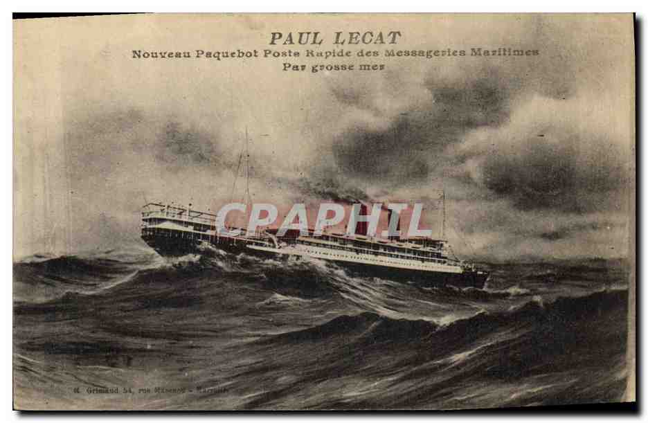 CPA Bateau Paquebot Poste rapide des Messageries Maritimes Paul Lecat 