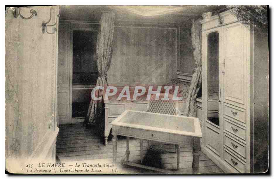 CPA Bateau Paquebot Transatlantique La Provence Une cabine de luxe