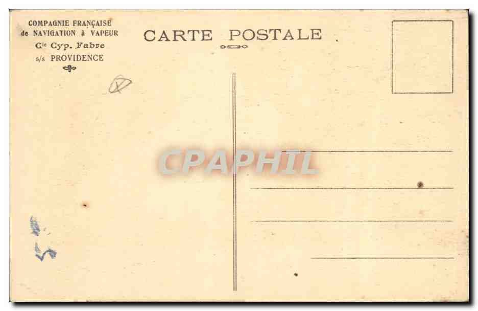 CPA Bateau Paquebot Cie Cyp Fabre SS Providence  — Verso