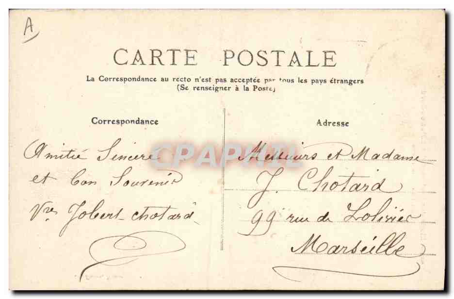 CPA Folklore Jeune fille de la Trinite  — Verso