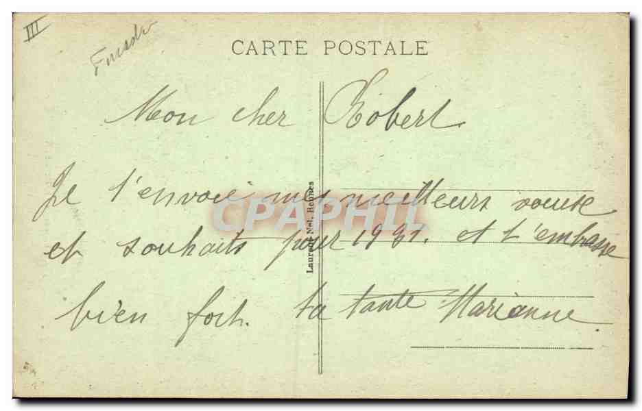 CPA Folklore Fillette de Quimperle  — Verso