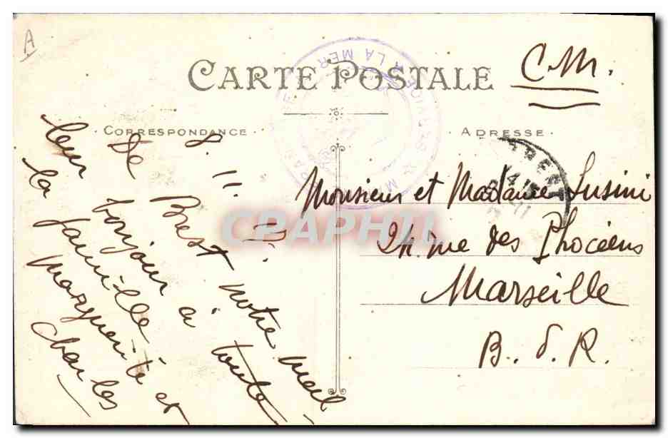 CPA Folklore Jeunes filles de Beuzec  — Verso