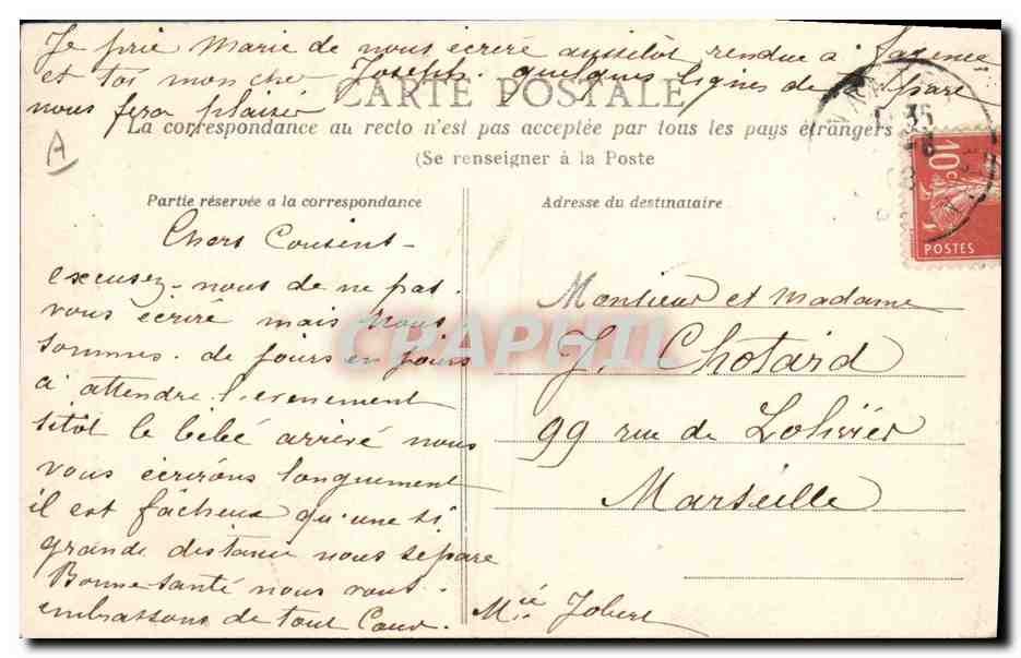 CPA Folklore Jeune Gars de Pontivy  — Verso