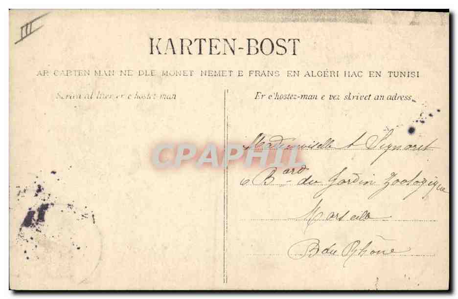 CPA Folklore Concarneau Une partie de Trois Sept  — Verso