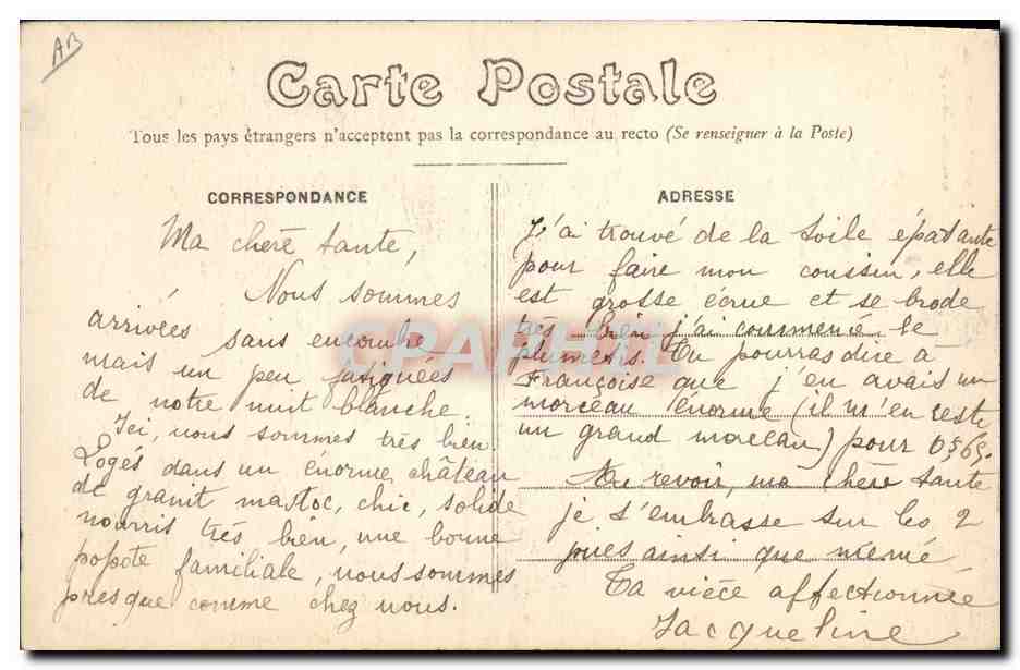 CPA Folklore Josselin Costume du pays Morbihan  — Verso