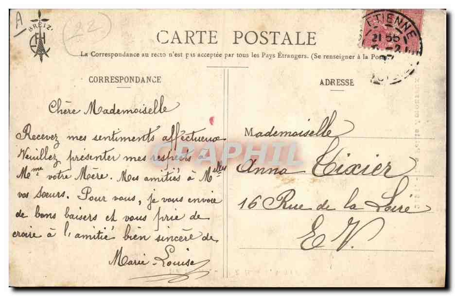 CPA Folklore Enfants Les petits amoureux  — Verso