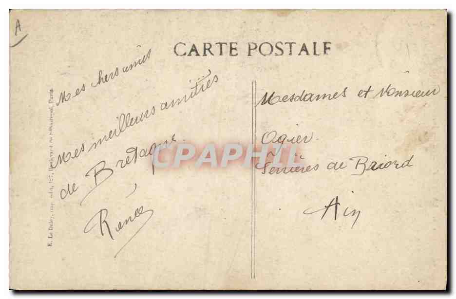 CPA Folklore Jeune paysanne Bretagne  — Verso