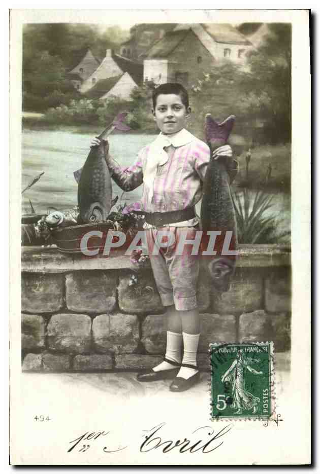 CPA Fantaisie Paques 1er Avril Enfant 