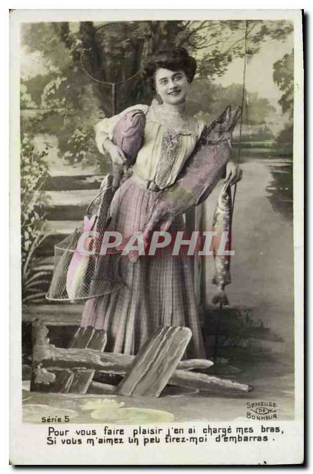 CPA Fantaisie Paques 1er Avril Femme 