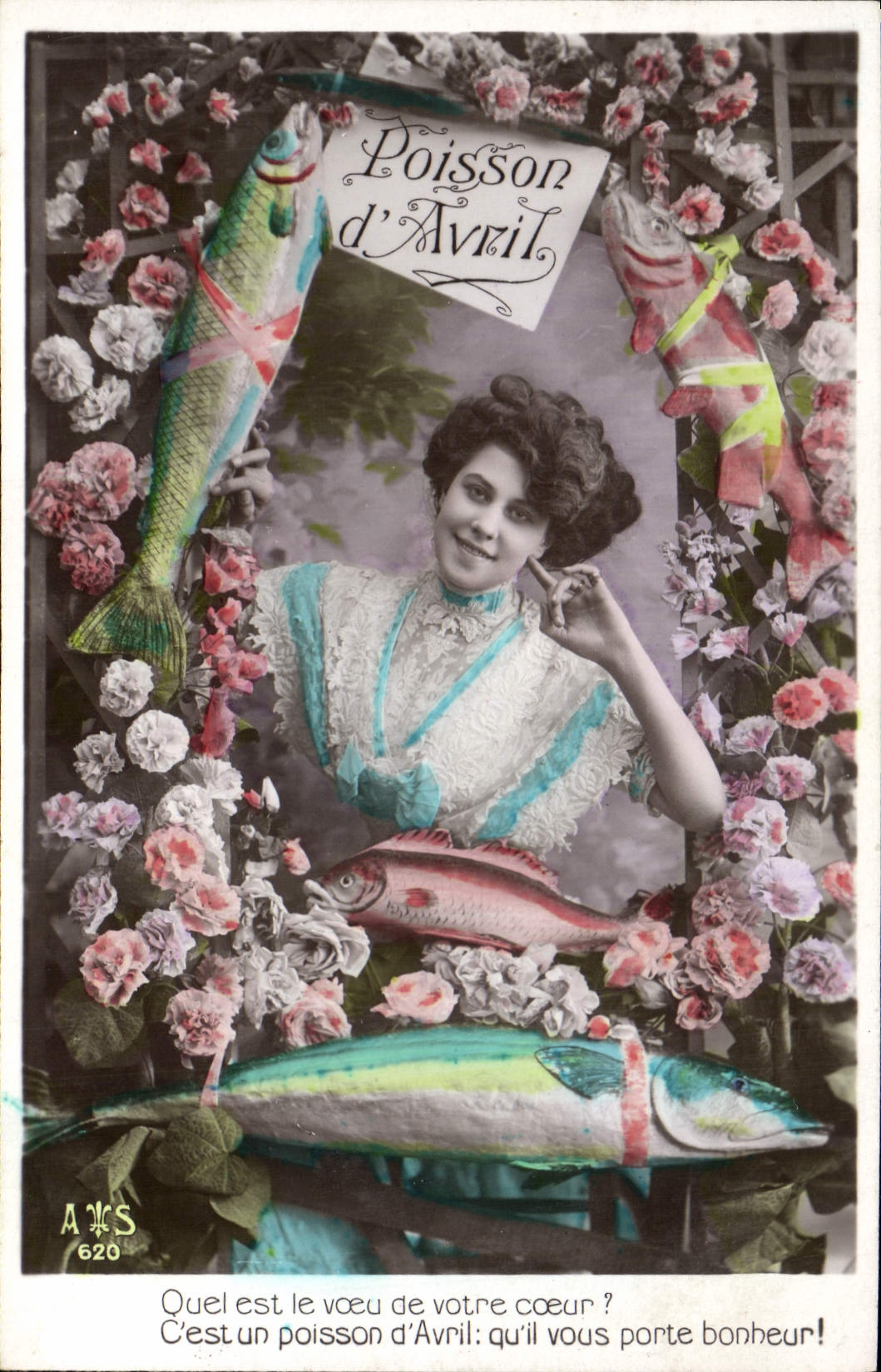 CPA Fantaisie Paques 1er Avril Femme 