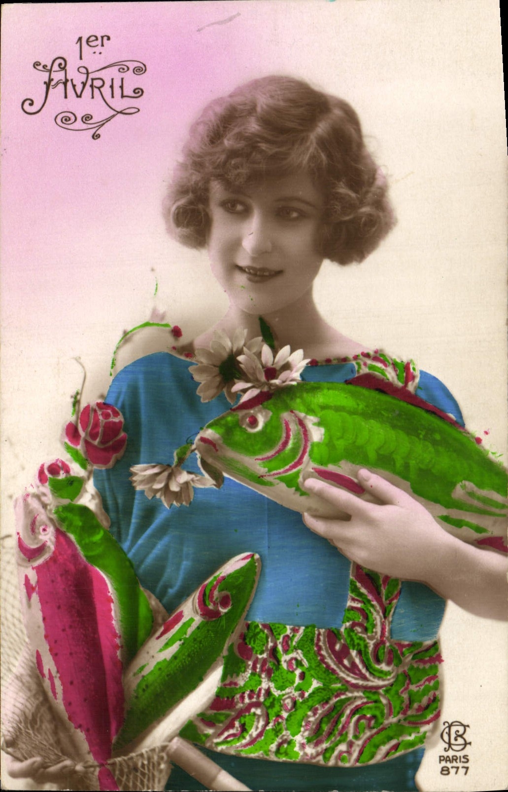 CPA Fantaisie Paques 1er Avril Femme 