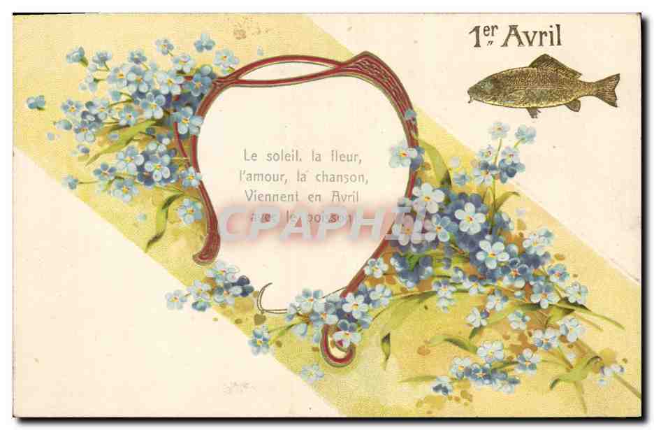 CPA Fantaisie Paques 1er Avril Fleurs 