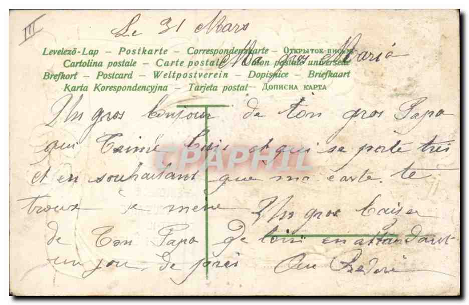 Poisson — 1er Avril — L'envoyeur vous aime en est-il de même? — Carte postale humoristique — Verso