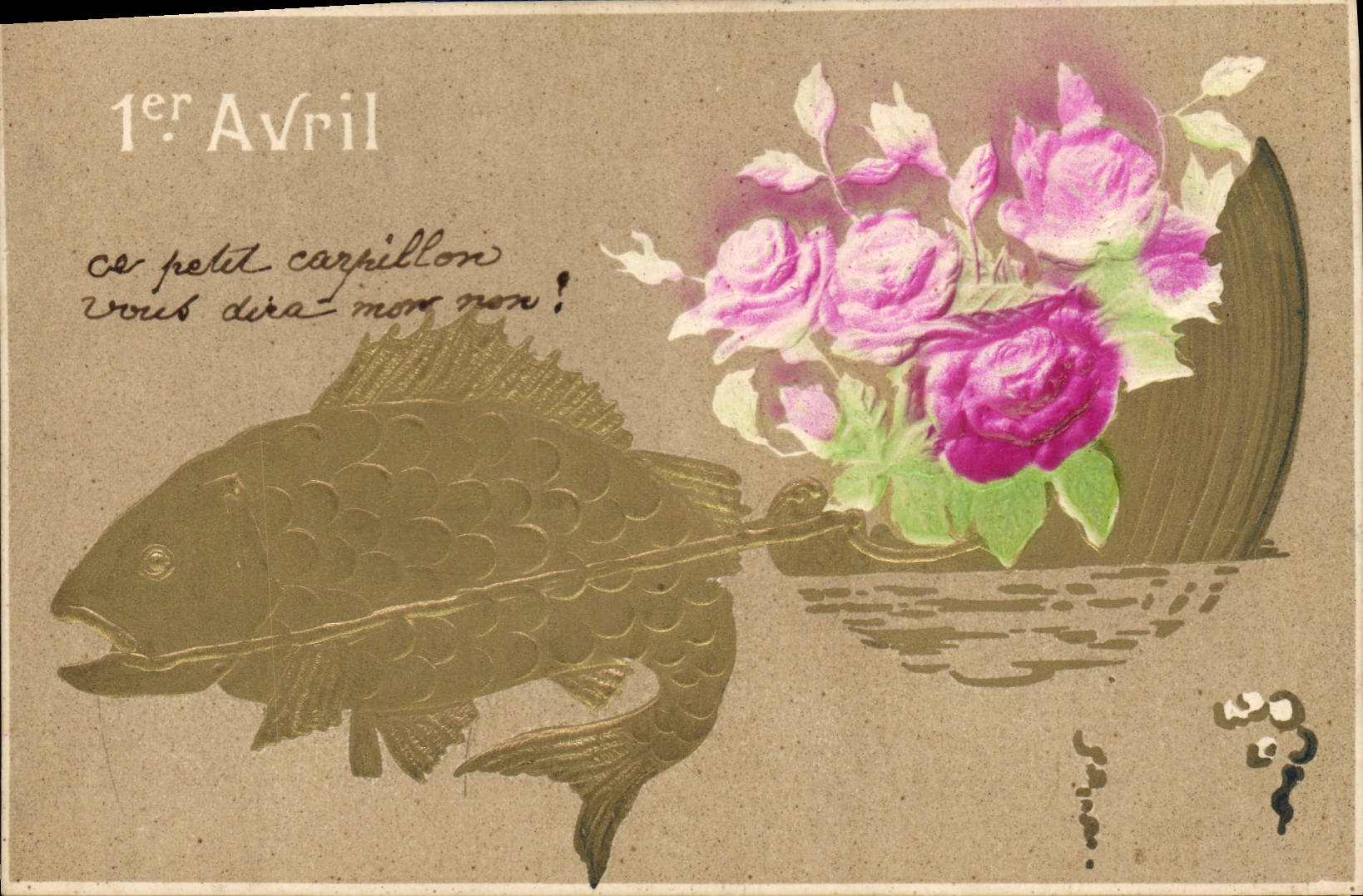 Poisson et roses — 1er Avril — Union postale universelle