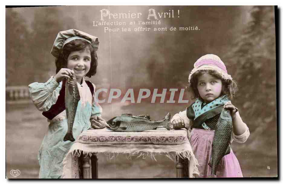 CPA Fantaisie Paques 1er Avril Enfants 