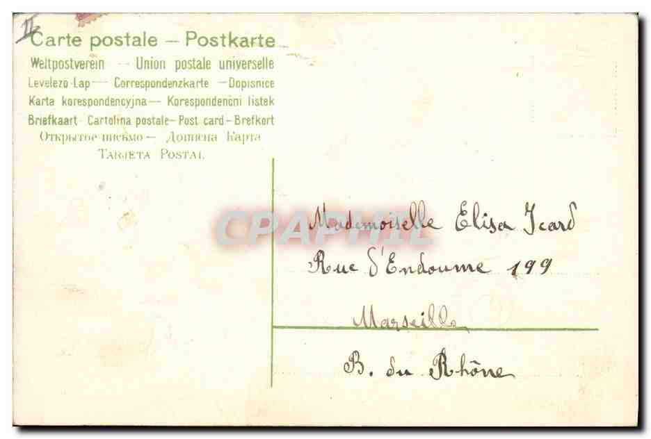 CPA Fantaisie Paques 1er Avril Fleurs  — Rückseite