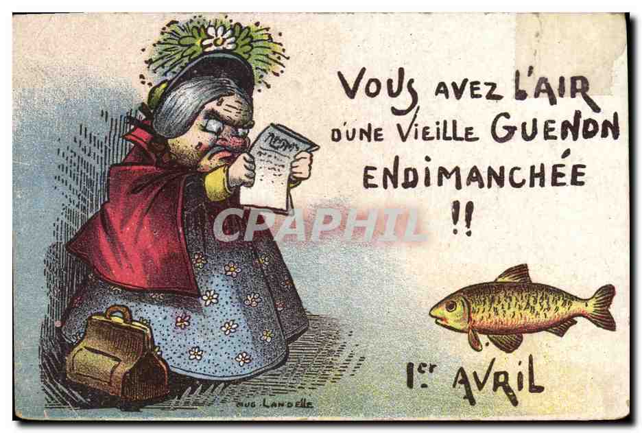 CPA Fantaisie Paques 1er Avril Femme 