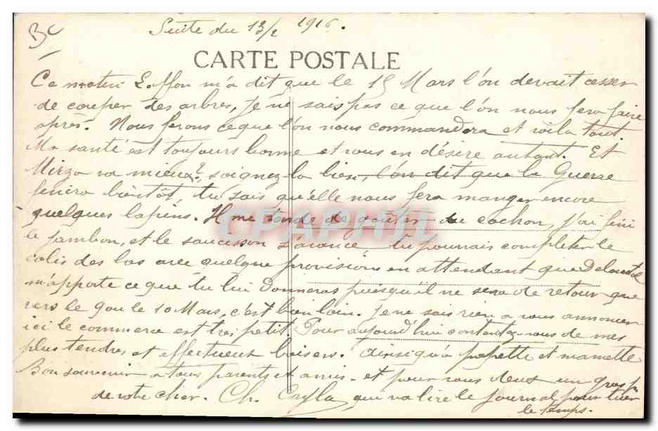 Caza en la Selva de ERMENONVILLE — Hallali en el Pie en el Poteau de los Gendarmes — Röyer, París — n° 168 — Reverso