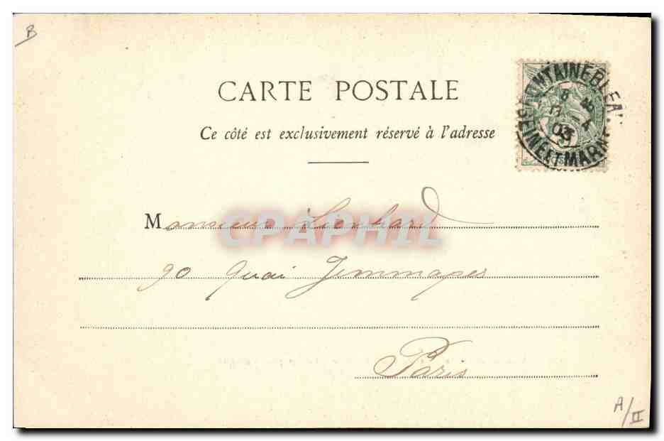Chasse à Courre en Forêt de Fontainebleau — Départ pour l'attaque — Éditeur : Chiche Archichel, n° 133 — Verso