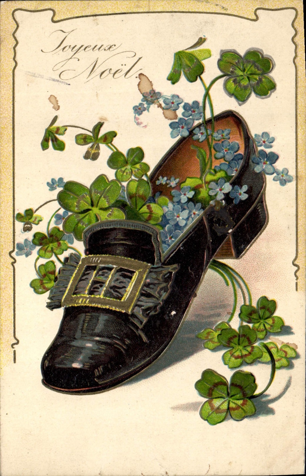 Chaussure de Noël — fleurs et trèfles — éditeur non visible