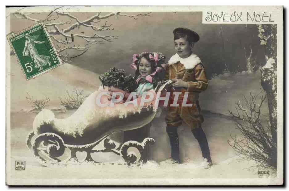 CPA Fantaisie Enfants Noel Sabot 