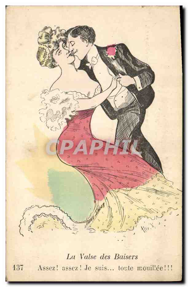 CPA Fantaisie Illustrateur Femme La valse des baisers 