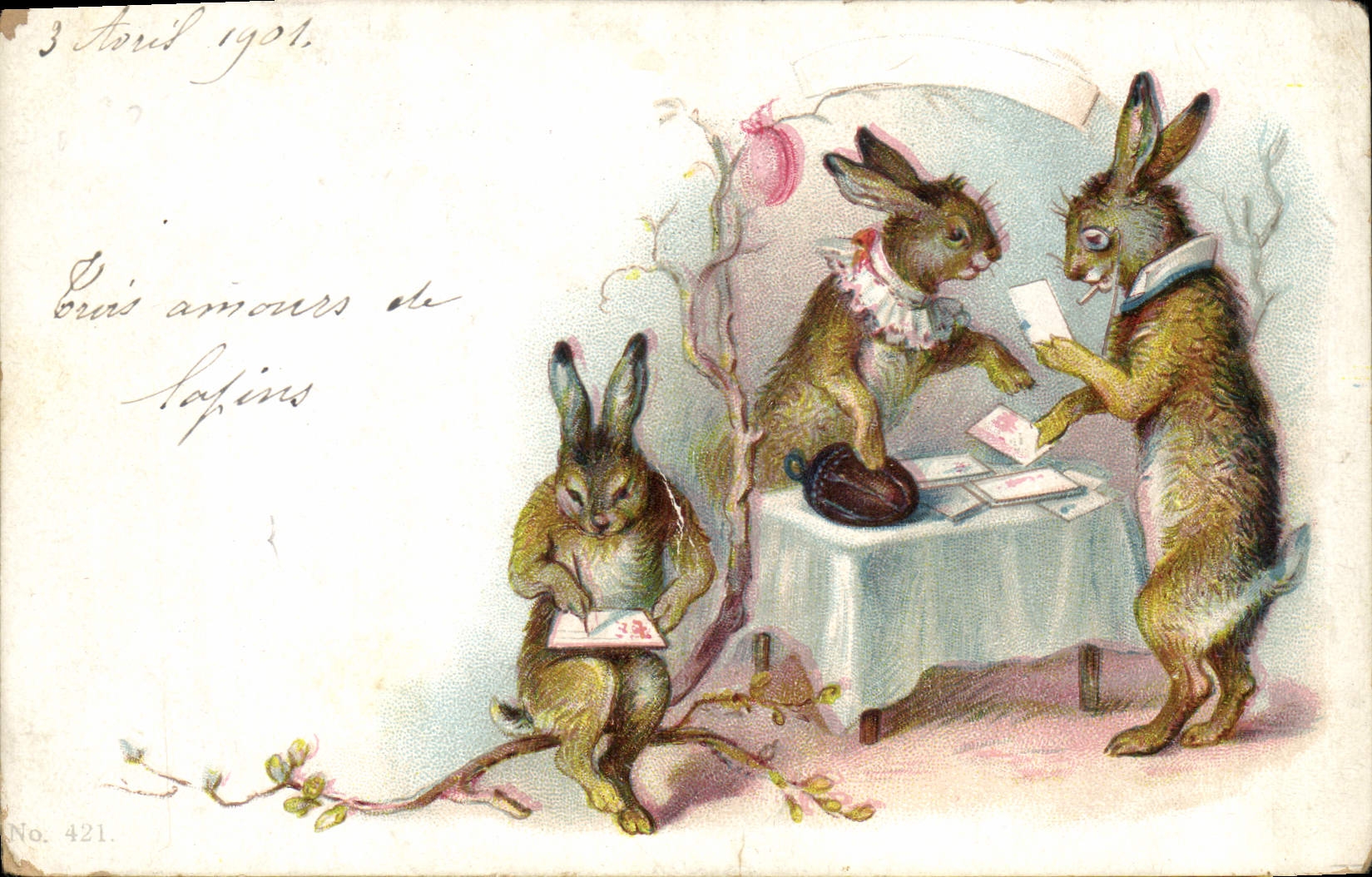CPA Fantaisie Illustrateur Lapins 