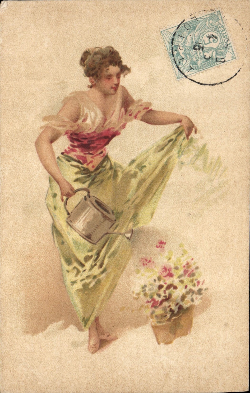 CPA Fantaisie Illustrateur Femme 
