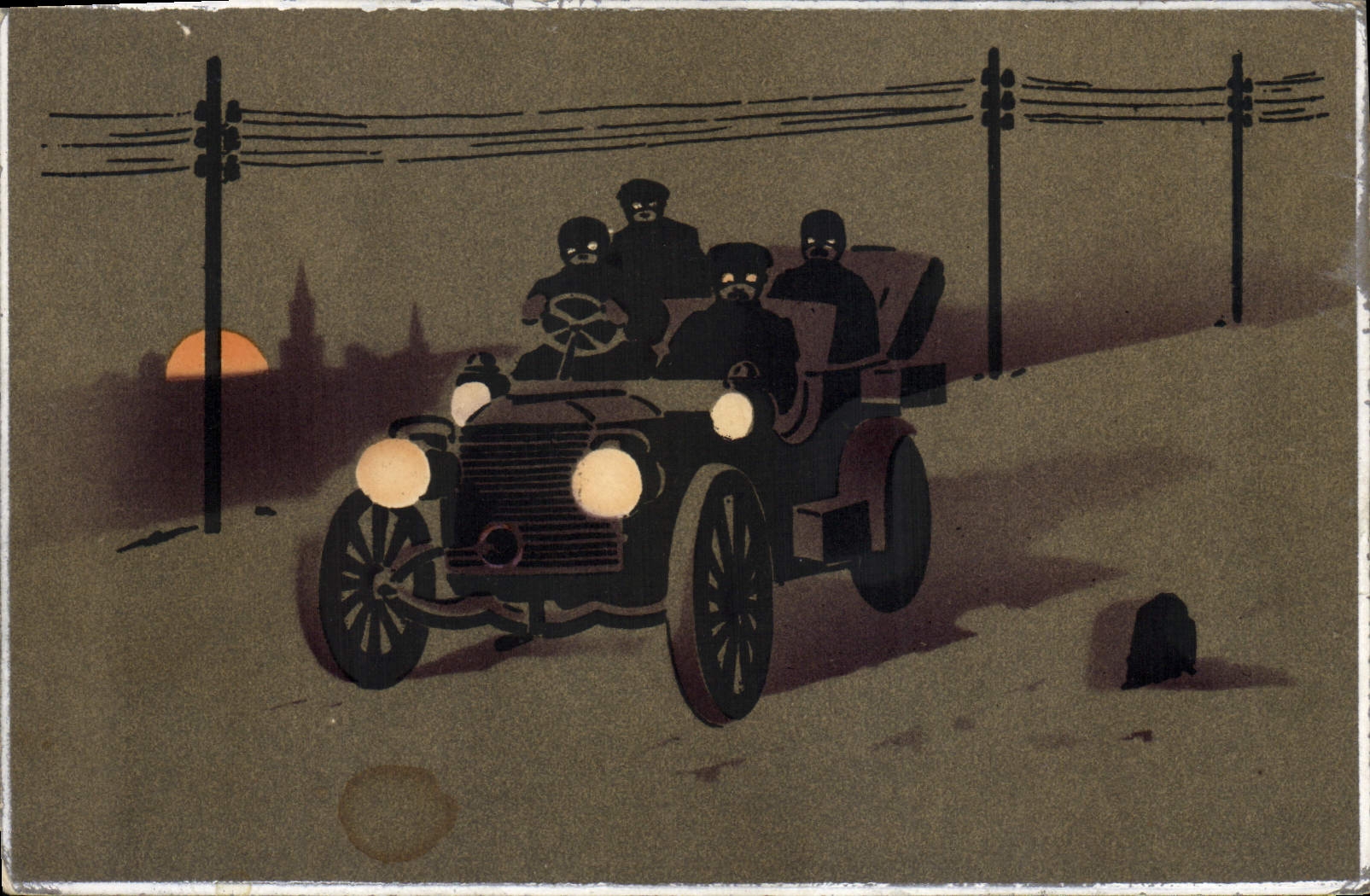 CPA Fantaisie Illustrateur Automobile 