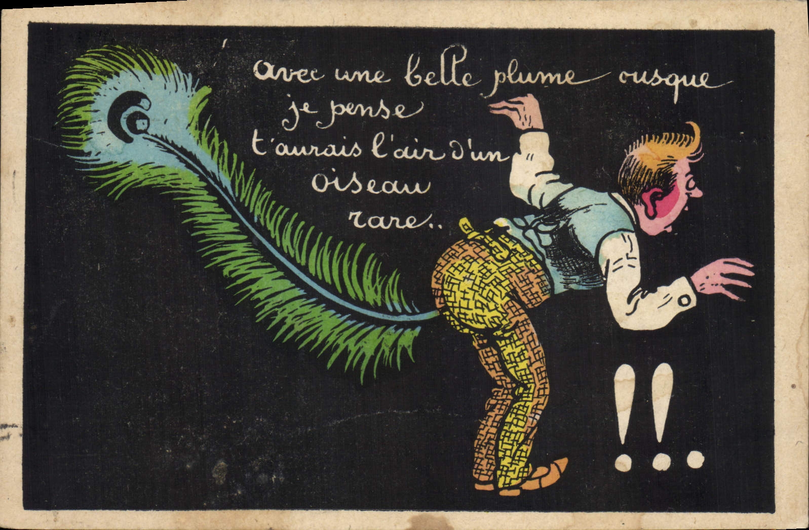 CPA Fantaisie Illustrateur C'est une belle plume 