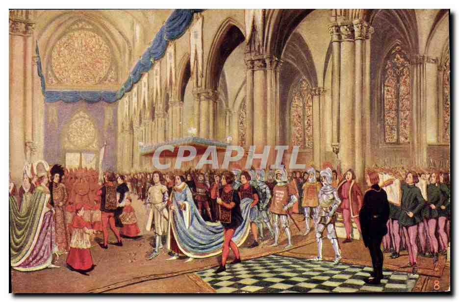 CPA Jeanne d'Arc Apres la ceremonie du sacre de Charles VII dans la cathedrale de Reims 