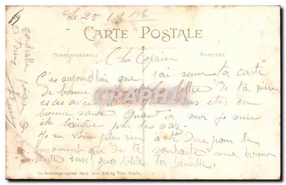 CPA Fantaisie Illustrateur Griff Permissionnaire Militaria  — Rückseite