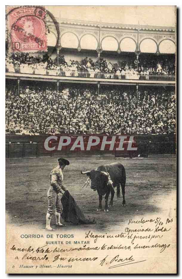CPA Corrida Course de taureaux Corrida de Toros Suerte de matar 