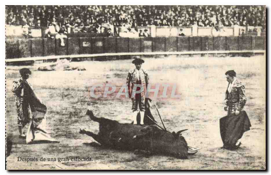 CPA Corrida Course de taureaux Despues de une gran estocada 
