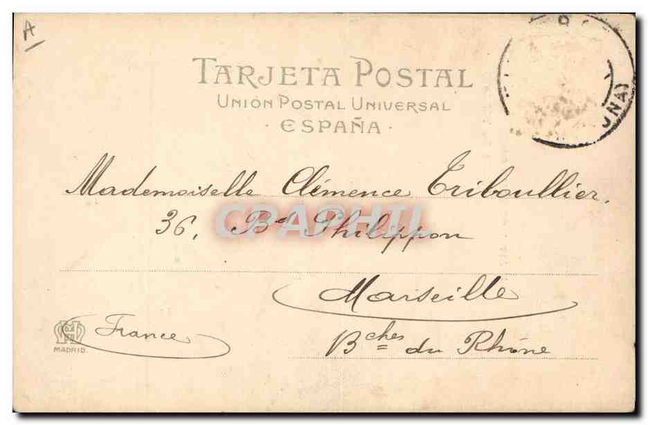 Corrida de toros — un toro entrando á matar — Hauser y Menet, n° 999 — Verso