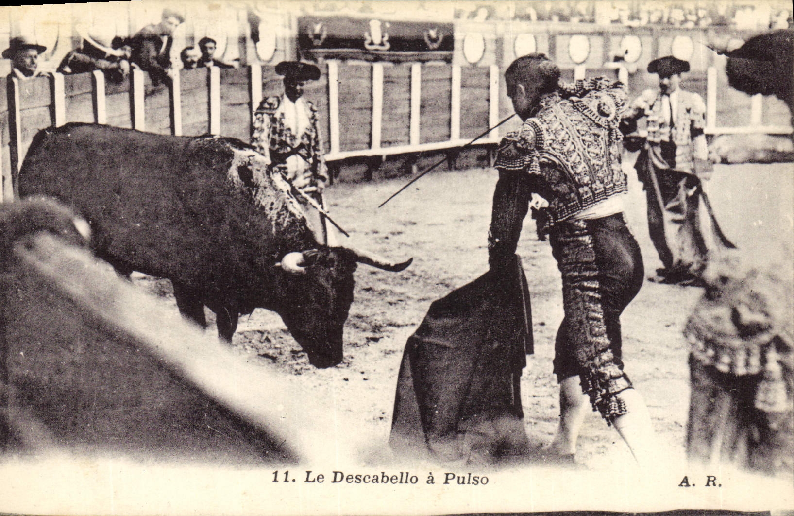 Le Descabello à Pulso — scène de tauromachie — A. R., n°11