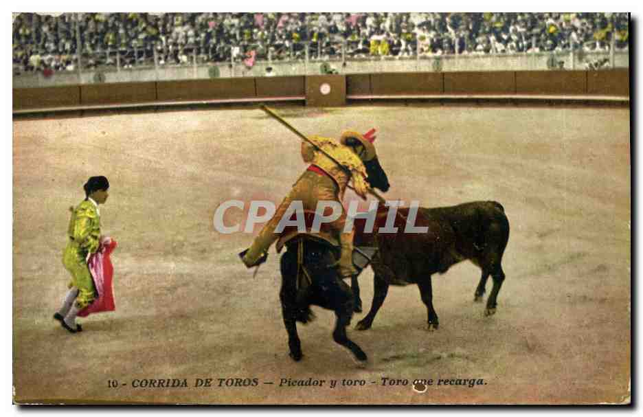 CPA Corrida Course de taureaux Picador y toro Toro one recarga 