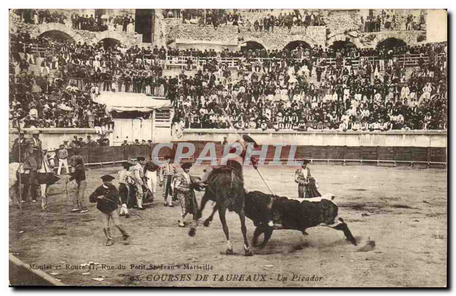 CPA Corrida Course de taureaux Un picador 