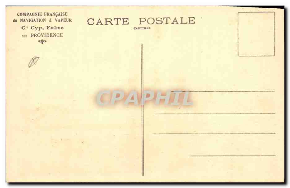 CPA Bateau Paquebot Cie Cyp Fabre SS Providence  — Verso