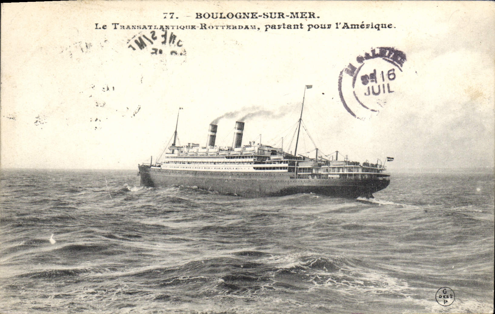 Boulogne-sur-Mer — Het Transatlantisch-Rotterdam op weg naar Amerika — G. Drez P.