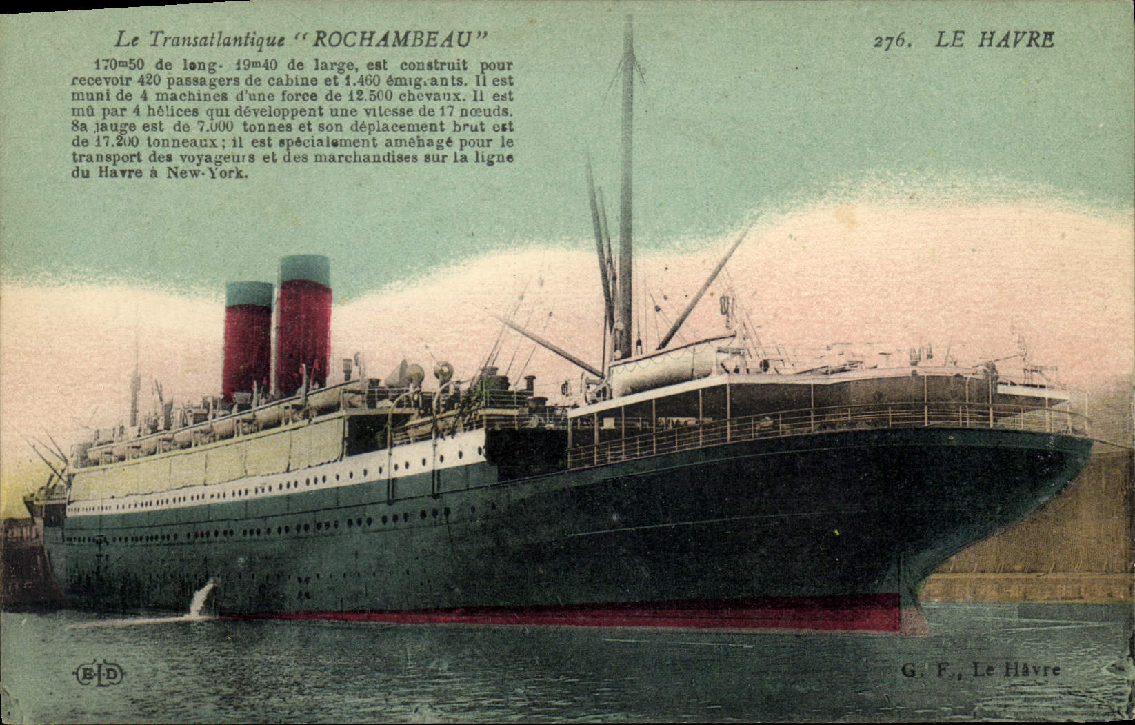 Le Transatlantique "ROCHAMBEAU" — Le Havre — G. F., Le Havre